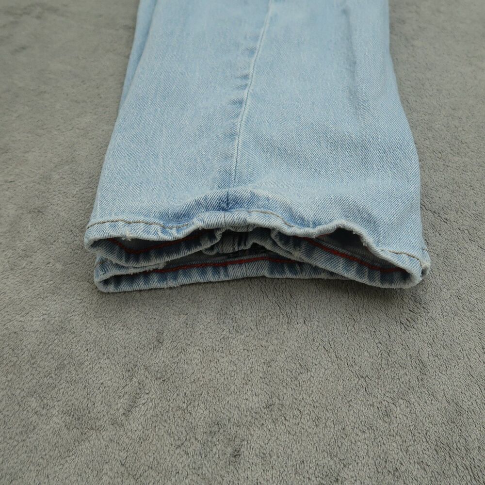 Tommy Jeans Mens Size 36x32 Blue Relaxed Straight Stretch Light Wash Distressed - Picture 12 of 16